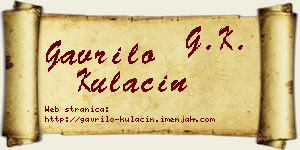 Gavrilo Kulačin vizit kartica